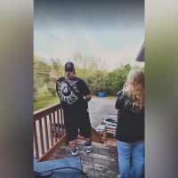 Electric guitar serenade aims to deter dumpster-diving black bears