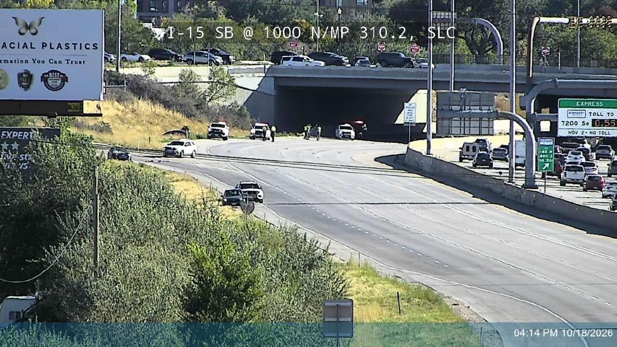 All north lanes were closed on Interstate 15 after a crash happened near the 600 North exit on Sunday.