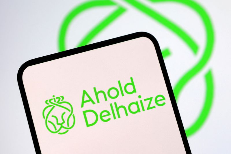 Ahold Delhaize logo is seen in this illustration taken, February 11, 2025.
