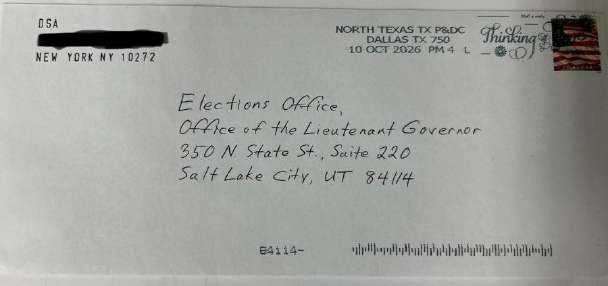 Utah's LG says Postal inspector intercepts letter with suspicious powder meant for her office