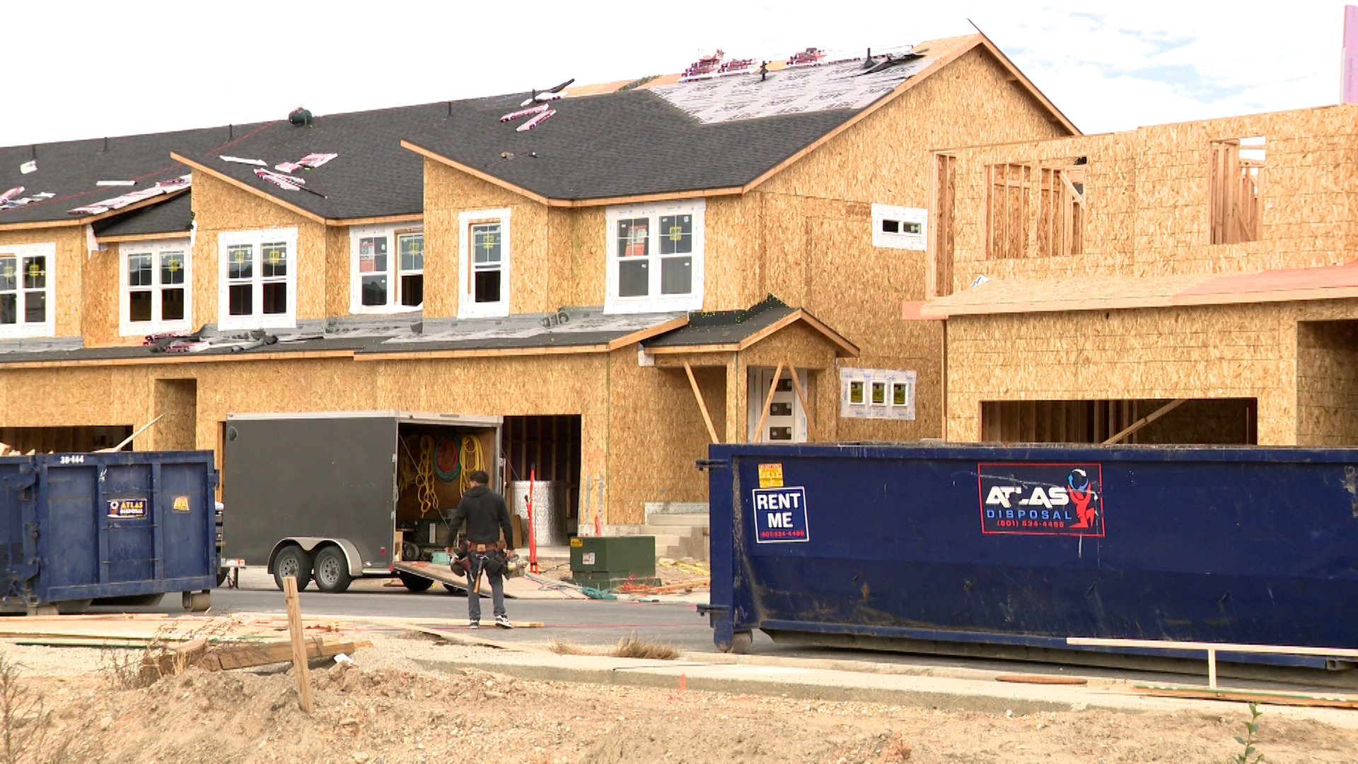 Townhomes under construction in Taylorsville are pictured on Monday.