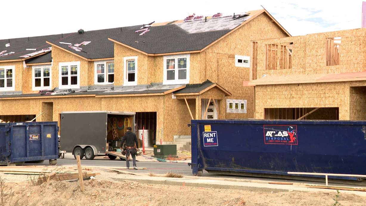 Townhomes under construction in Taylorsville are pictured on Monday.