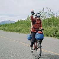 Guatemalan engineer unicycling from Alaska to Argentina makes his way through Utah