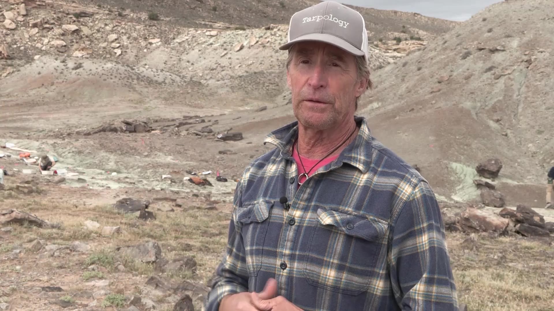 Don DeBlieux, Utah's assistant state paleontologist at the Ironstone Bonebed near Arches National Park.
