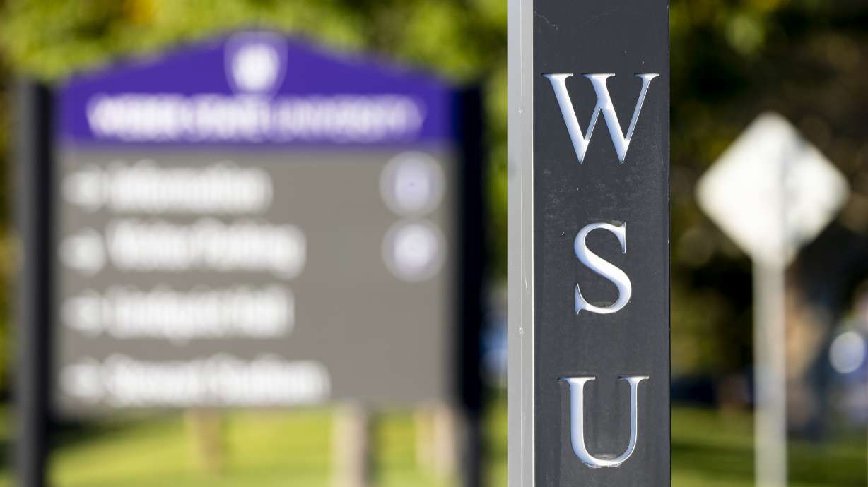 The campus of Weber State University in Ogden on Oct. 1, 2025. The university's leaders are touting record numbers in enrollment and degrees.
