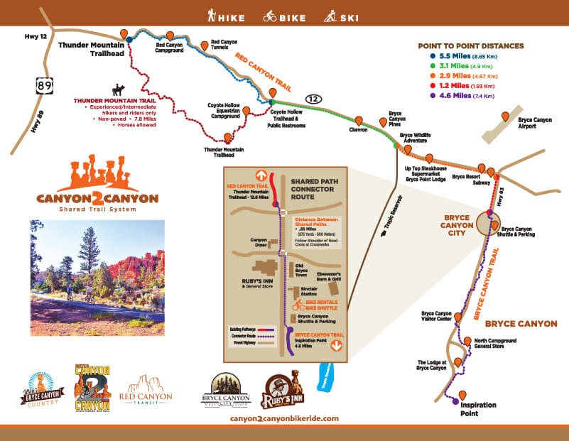 Image of a National Park Service Brochure detailing the Bryce Canyon Shared Use Path.
