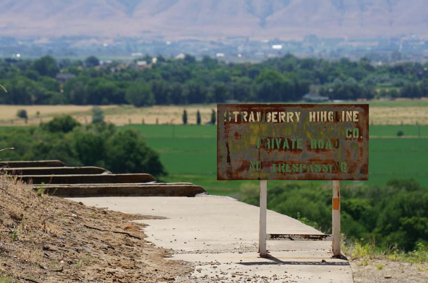 The High Line Canal runs along the south edge of Utah County, where urban development encroaches on farmland, on June 30.