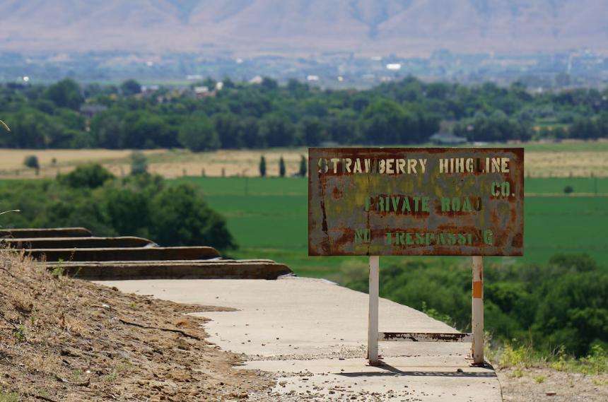 The High Line Canal runs along the south edge of Utah County, where urban development encroaches on farmland, on June 30.