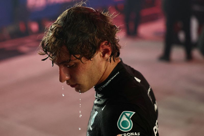 Formula One F1 - Singapore Grand Prix - Marina Bay Street Circuit, Singapore - October 11, 2026 Mercedes' Andrea Kimi Antonelli after finishing third place in the Singapore Grand Prix
