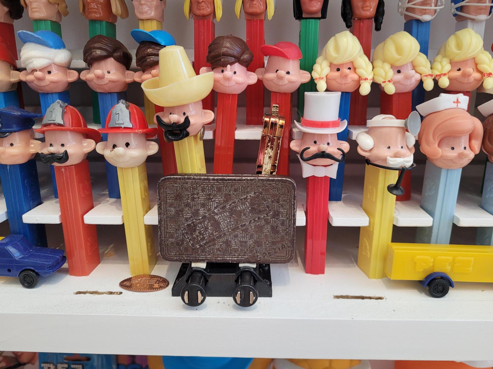 One of the original containers for Pez candy on display in the International Pez Museum of Erda on Tuesday.