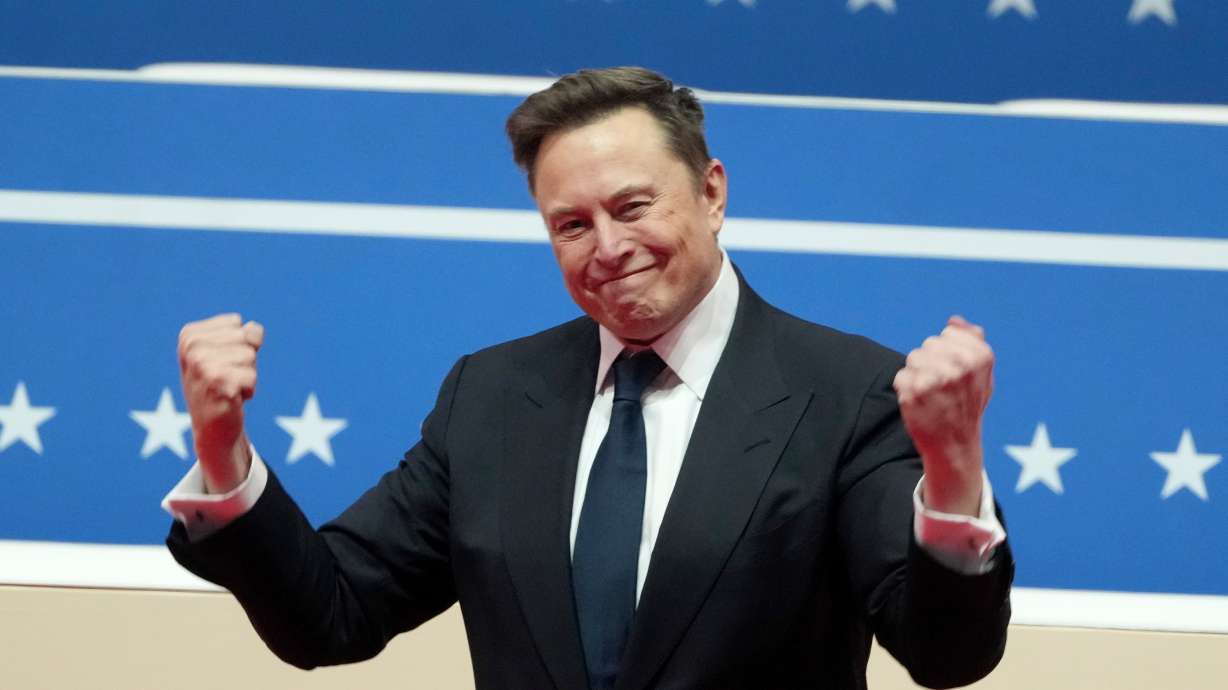 Elon Musk arrives to speak at an indoor Presidential Inauguration parade event in Washington, Jan. 20, 2025. Musk admitted on social media on Saturday that SpaceX throttled Ukraine's Starlink internet service.