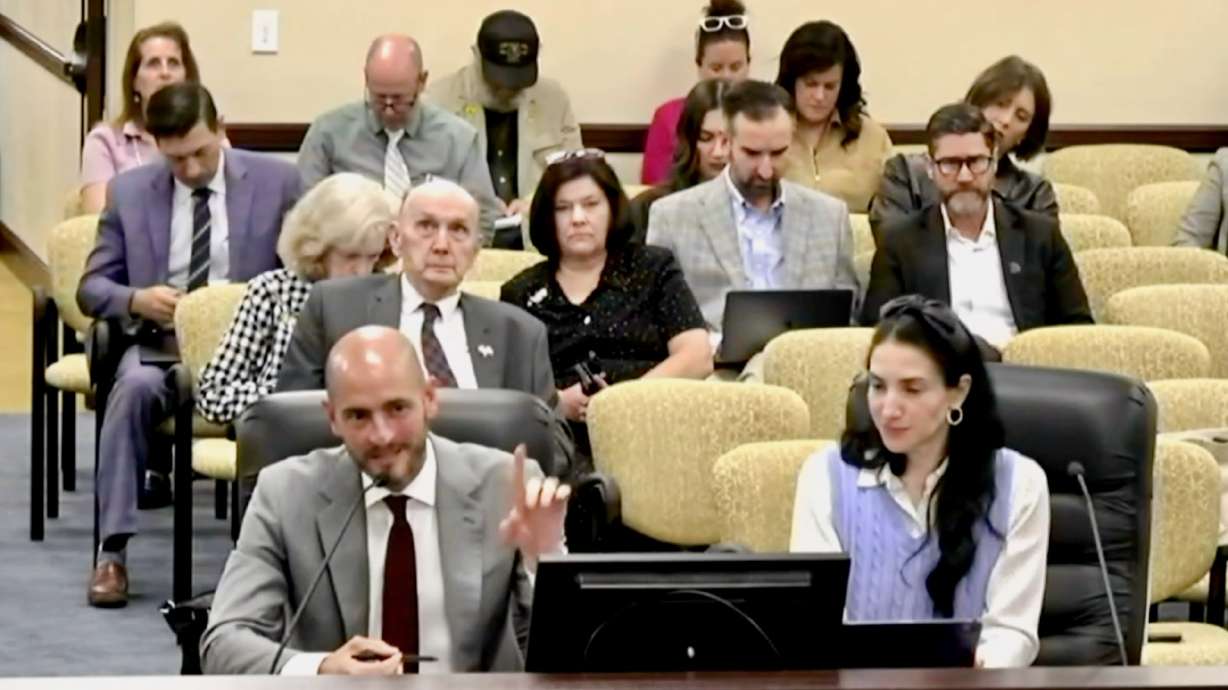 Utah lawmakers questioned the head of MIDA, Dan Hemmert, about the controversial Box Elder County data center project the state entity has helped promote. He's pictured addressing the issue on Wednesday at the Senate Building in Salt Lake City.
