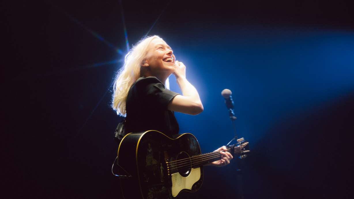 Music artist Phoebe Bridgers performs to a sold-out crowd at the Delta Center in Salt Lake City on Oct. 22. The show is part of her "Lost Weekend" tour that involves a no-cellphone policy.