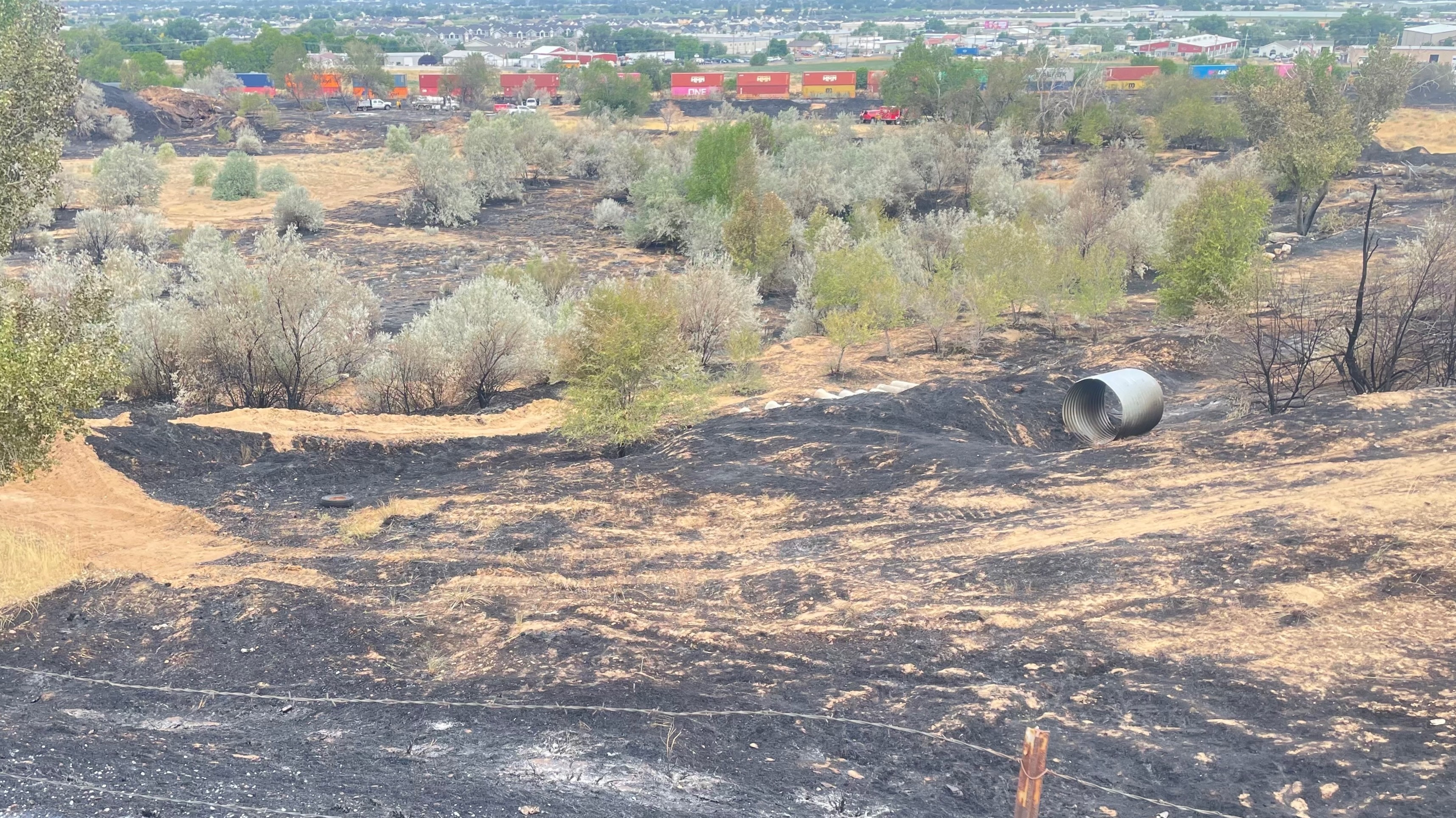 July fire north of Roy likely caused by passing freight train, probe shows