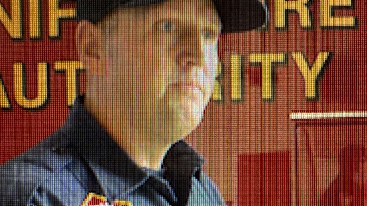Unified Fire Authority spokesman Nate Cochran speaks during an interview Thursday