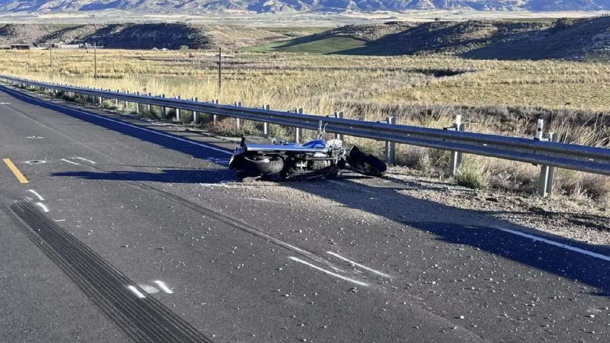 A motorcyclist died Thursday morning after hitting a deer on state Route 13 in Box Elder County, according to the Utah Highway Patrol.