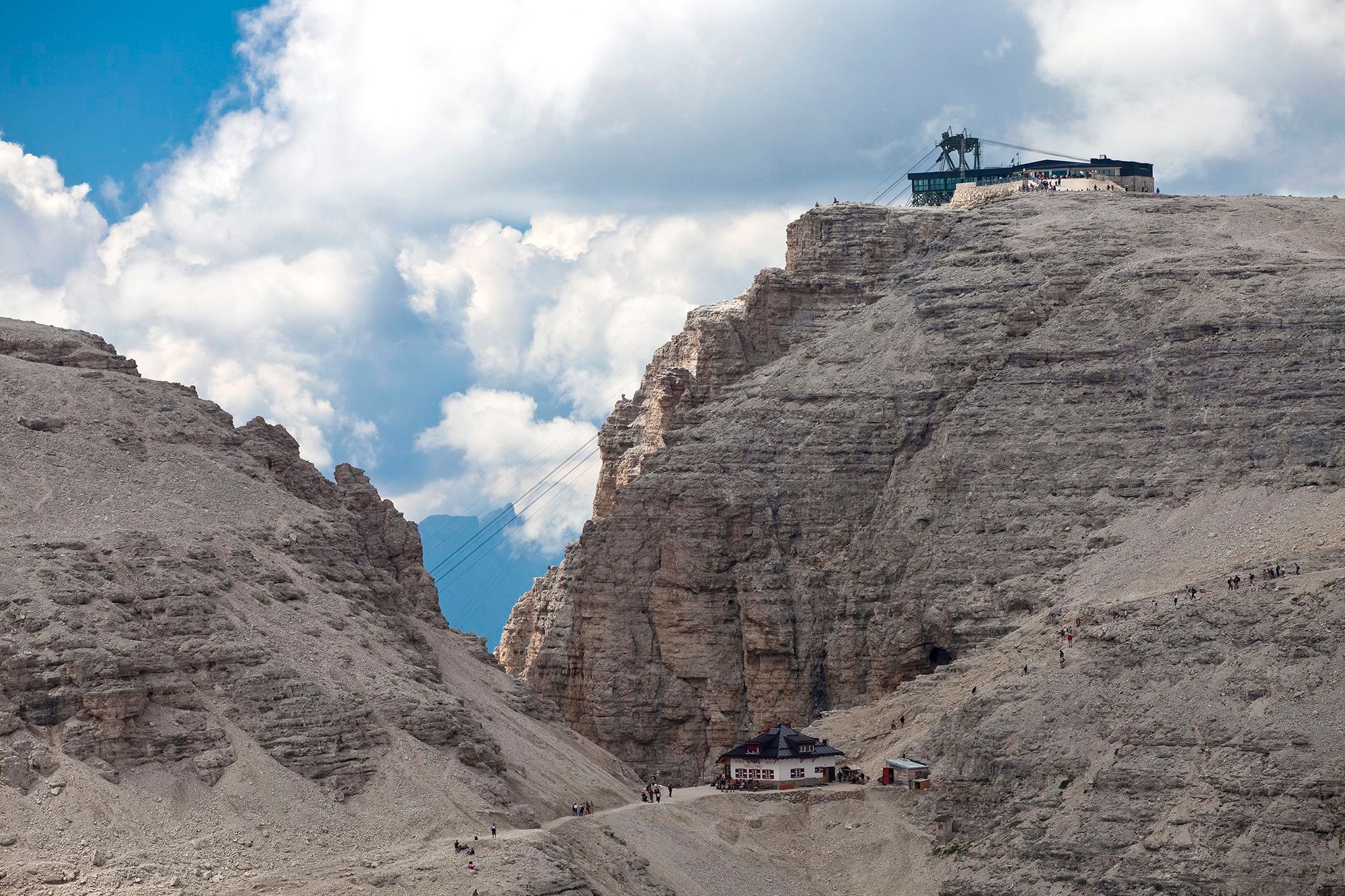Forcella Pordoi can only be reached by cable car.