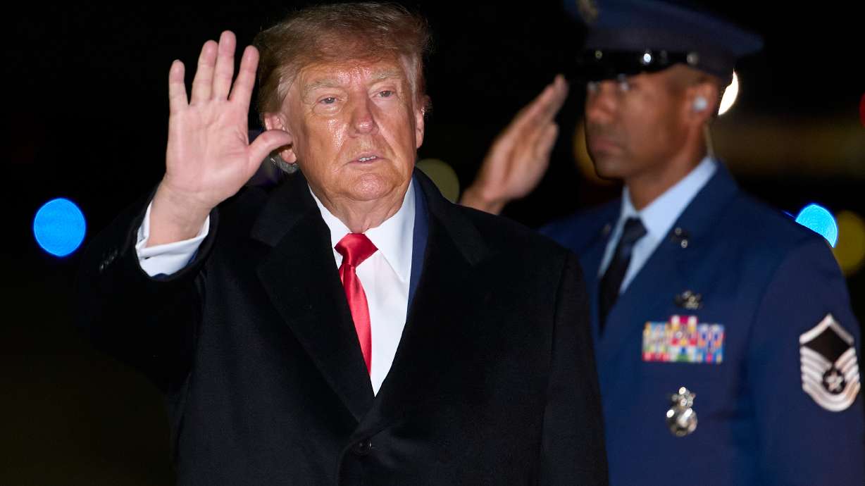 President Donald Trump arrives on Air Force One, Friday at Joint Base Andrews, Md.