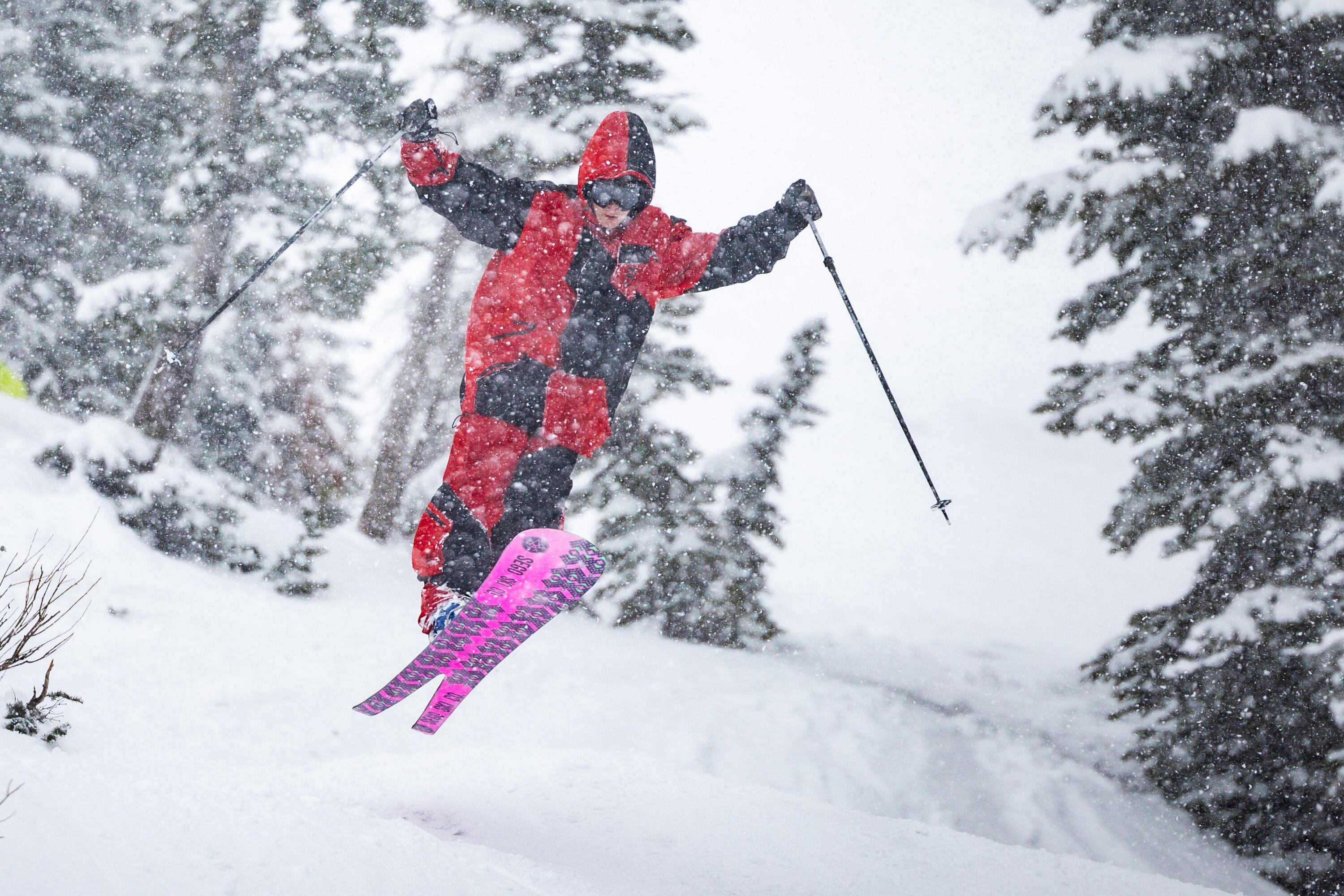 A skier does a jump during Alta Ski Area’s closing day on April 26. The Salt Lake City airport was recently ranked near the top by OnTheSnow for its access to ski areas.