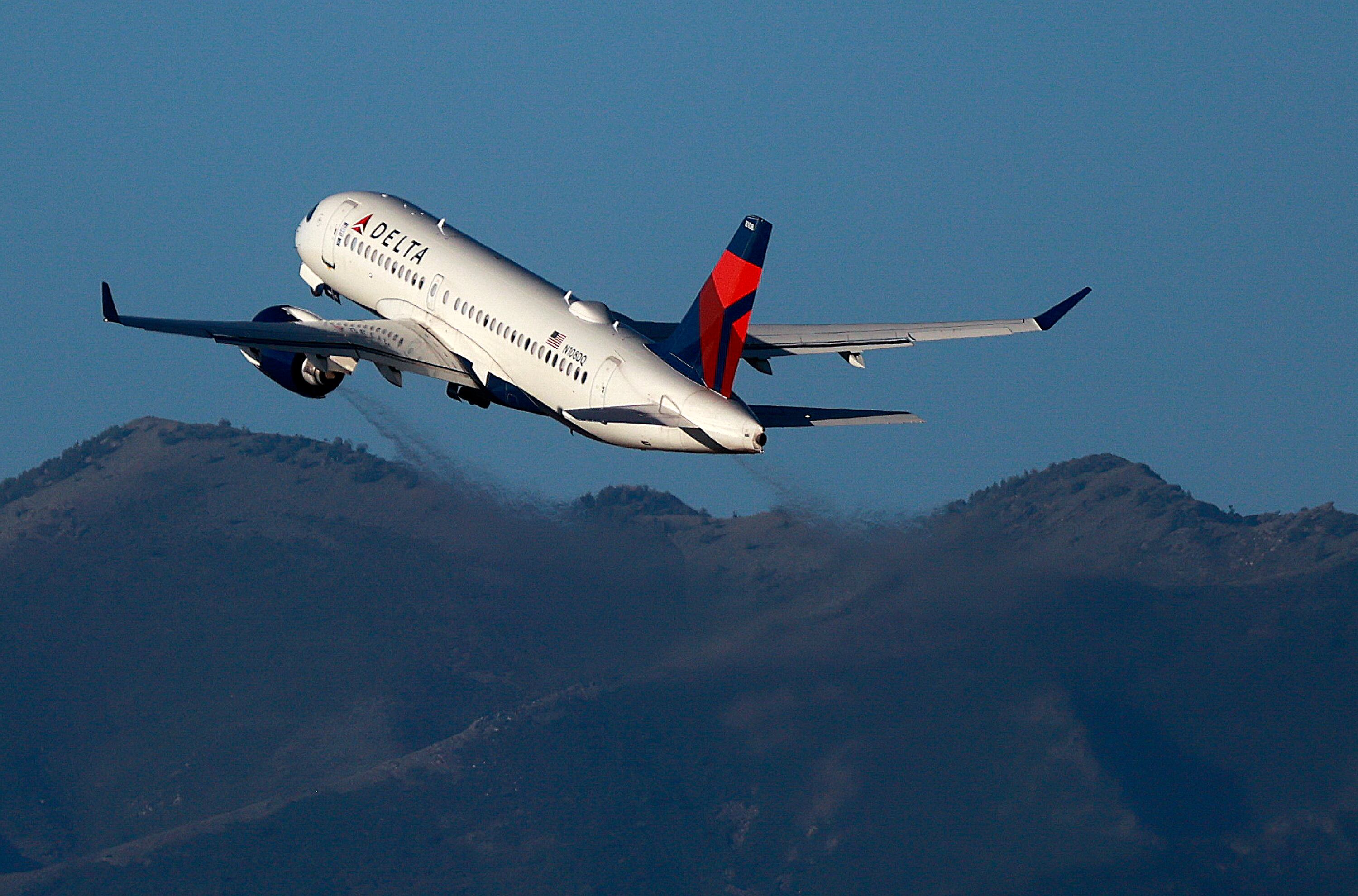 A Delta plane takes off from Salt Lake City International Airport on Sept. 7. The airport was recently ranked near the top by OnTheSnow for its access to ski areas.