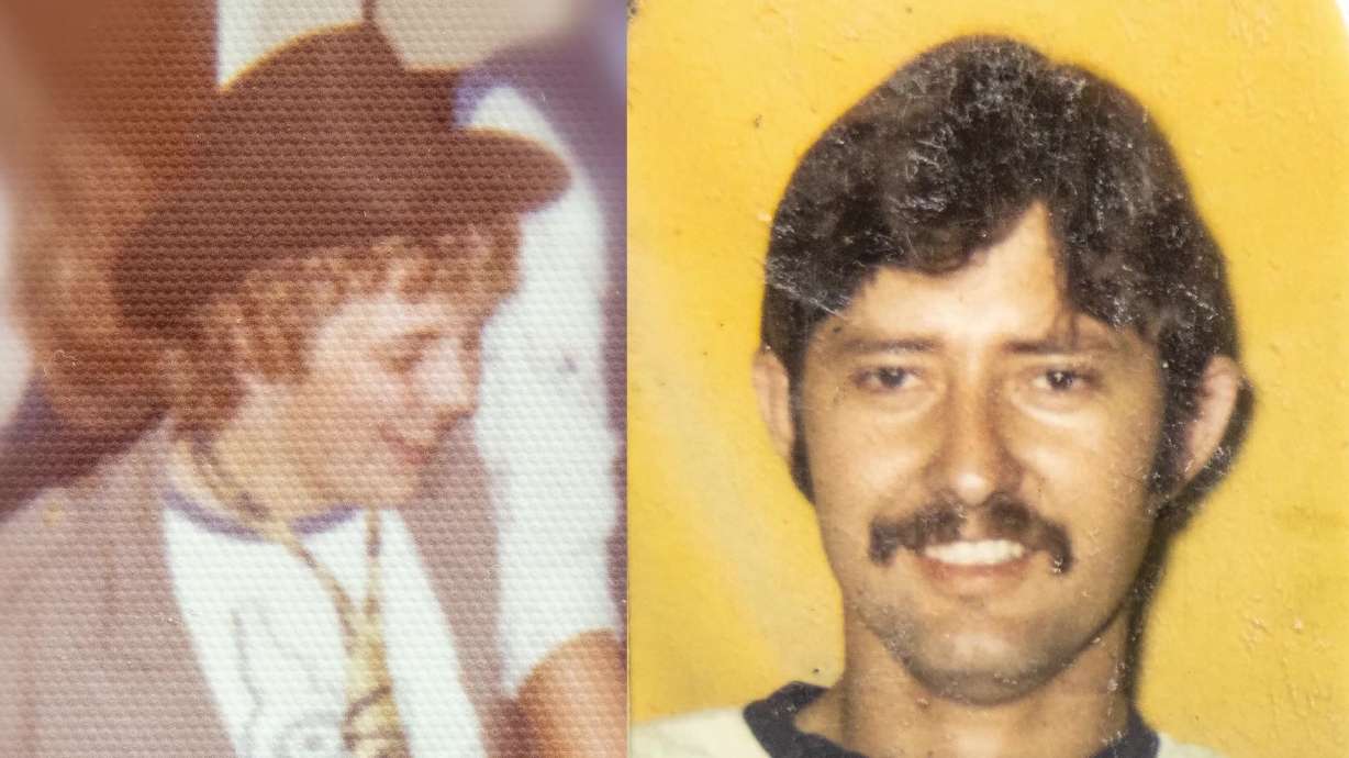 Gorgi Rigby, left, as a teenager in 1976; former officer Thomas "Tom" Jackson