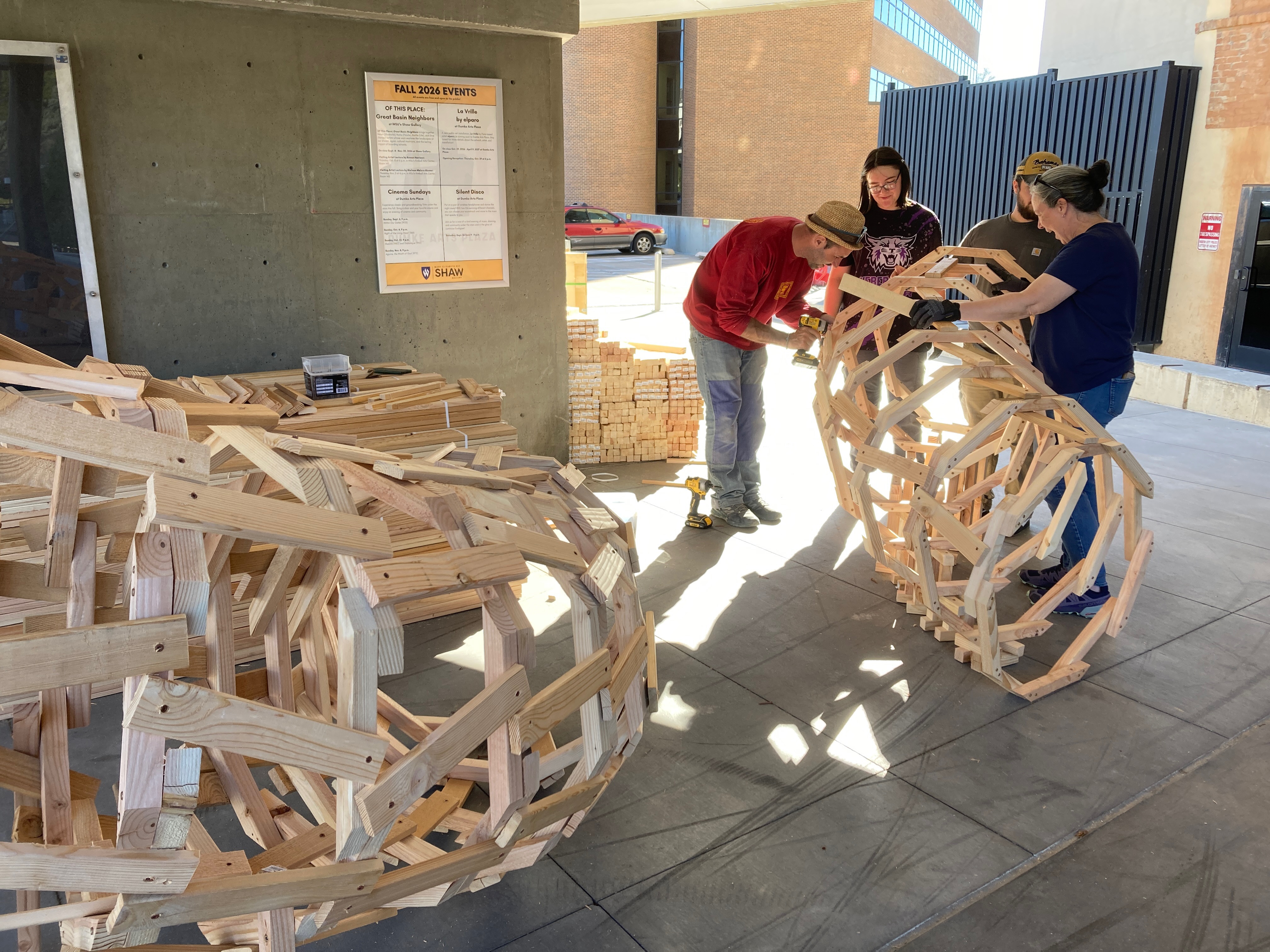 French artist Elparo works on a new art installation titled "La Vrille" at Dumke Arts Plaza, 445 25th Street in Ogden. The artwork will be open to the public from Oct. 29 until April 9.