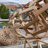 French artist installs imaginative, spiraling wooden sculpture in Ogden plaza