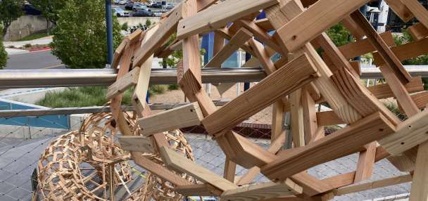 French artist installs imaginative, spiraling wooden sculpture in Ogden plaza