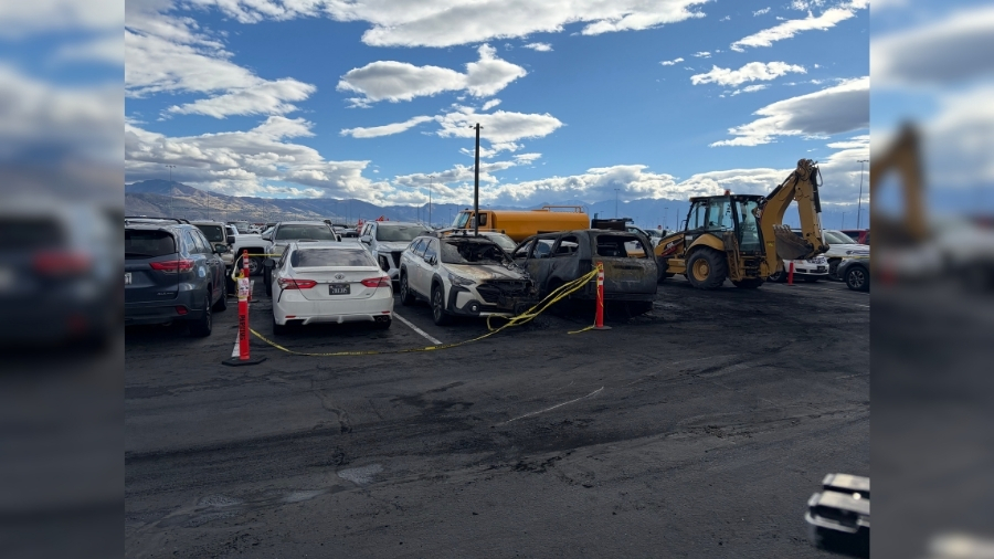 Car fire at Salt Lake City International Airport damages 12 vehicles