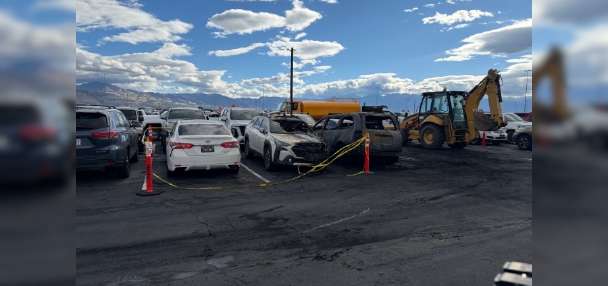 Car fire at Salt Lake City International Airport damages 12 vehicles