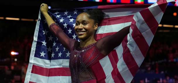 American gymnast Skye Blakely's long road to the top ends with gold at the world championships