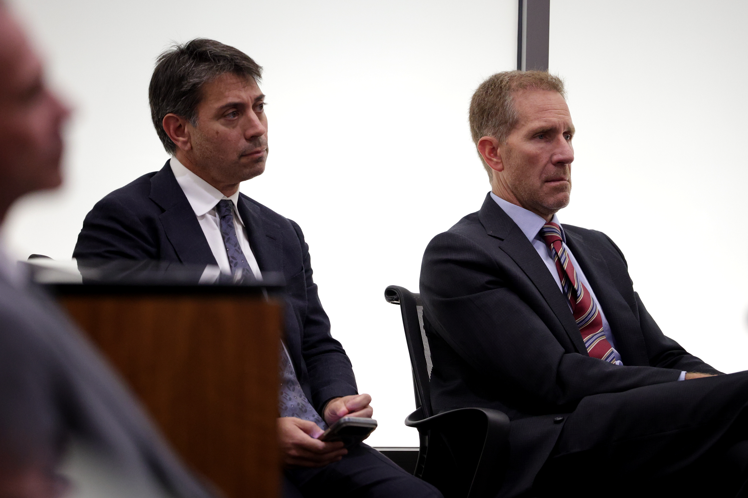 Attorney for Erika Kirk Jeffrey Adam Nieman, left, attends a pretrial hearing for Tyler James Robinson, 23, who is charged with aggravated murder and six other counts in the Sept. 10, 2025, fatal shooting of conservative commentator Charlie Kirk at Utah Valley University, in 4th District Court, Friday, Oct. 23, 2026, in Provo, Utah.