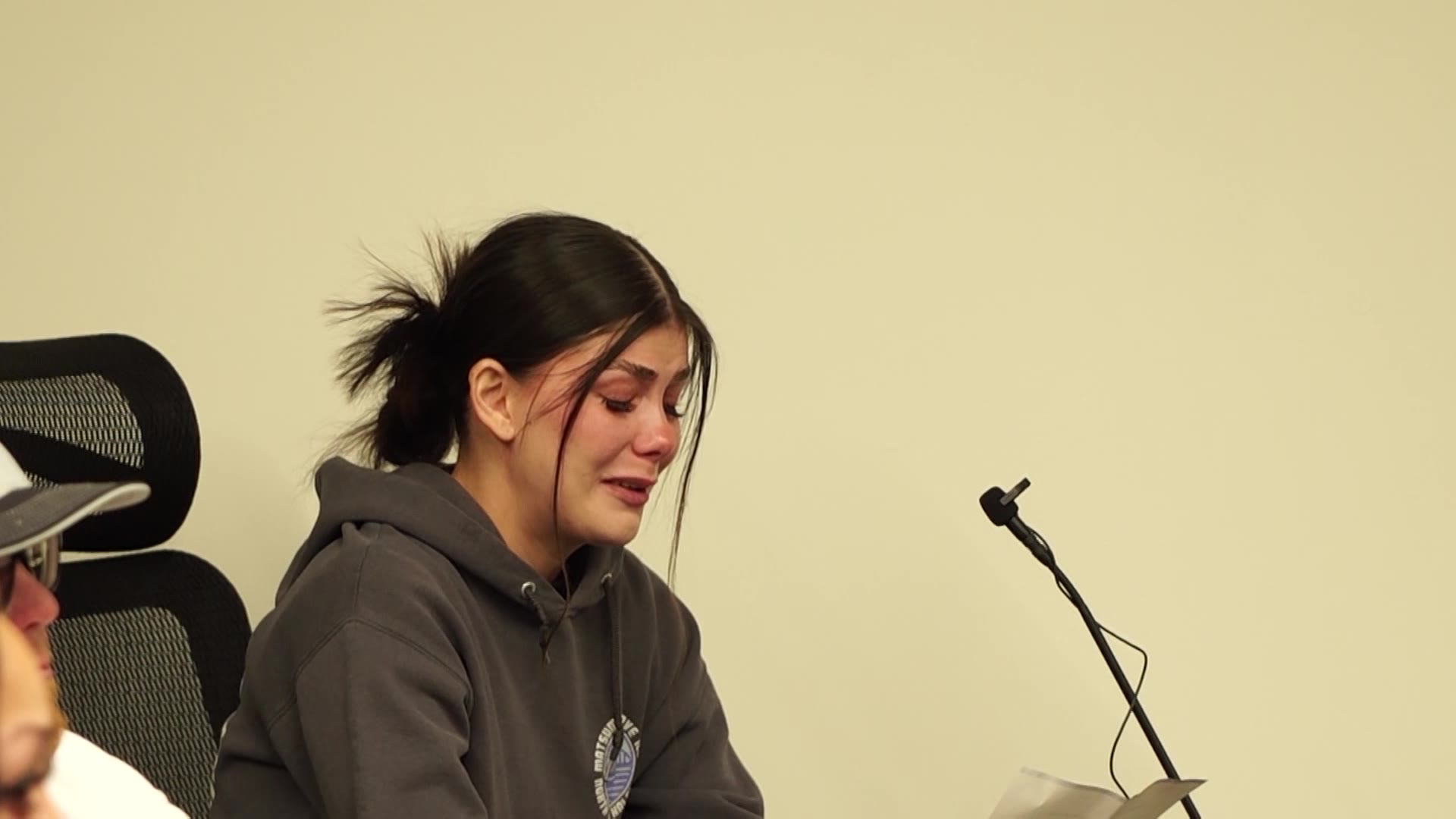 Autumn Wolfinjer speaks before a Utah Board of Parole and Pardons hearing, Friday. The Wolfinjer family is asking for the release of Fonua Kimoana, who was involved in the death of Jay Wolfinjer.