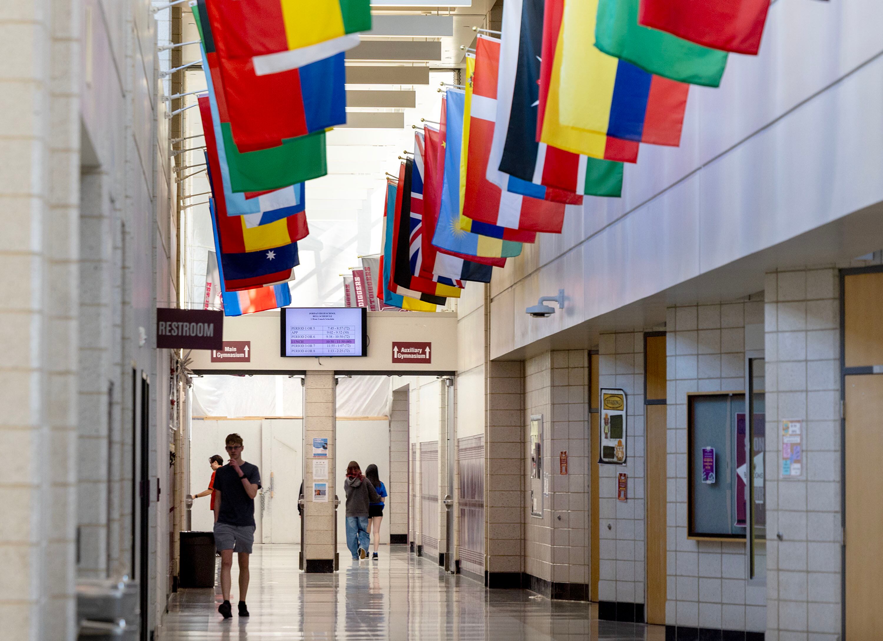 Jordan High School in Sandy on Jan. 15. The number of students in K-12 schools in Utah is declining.