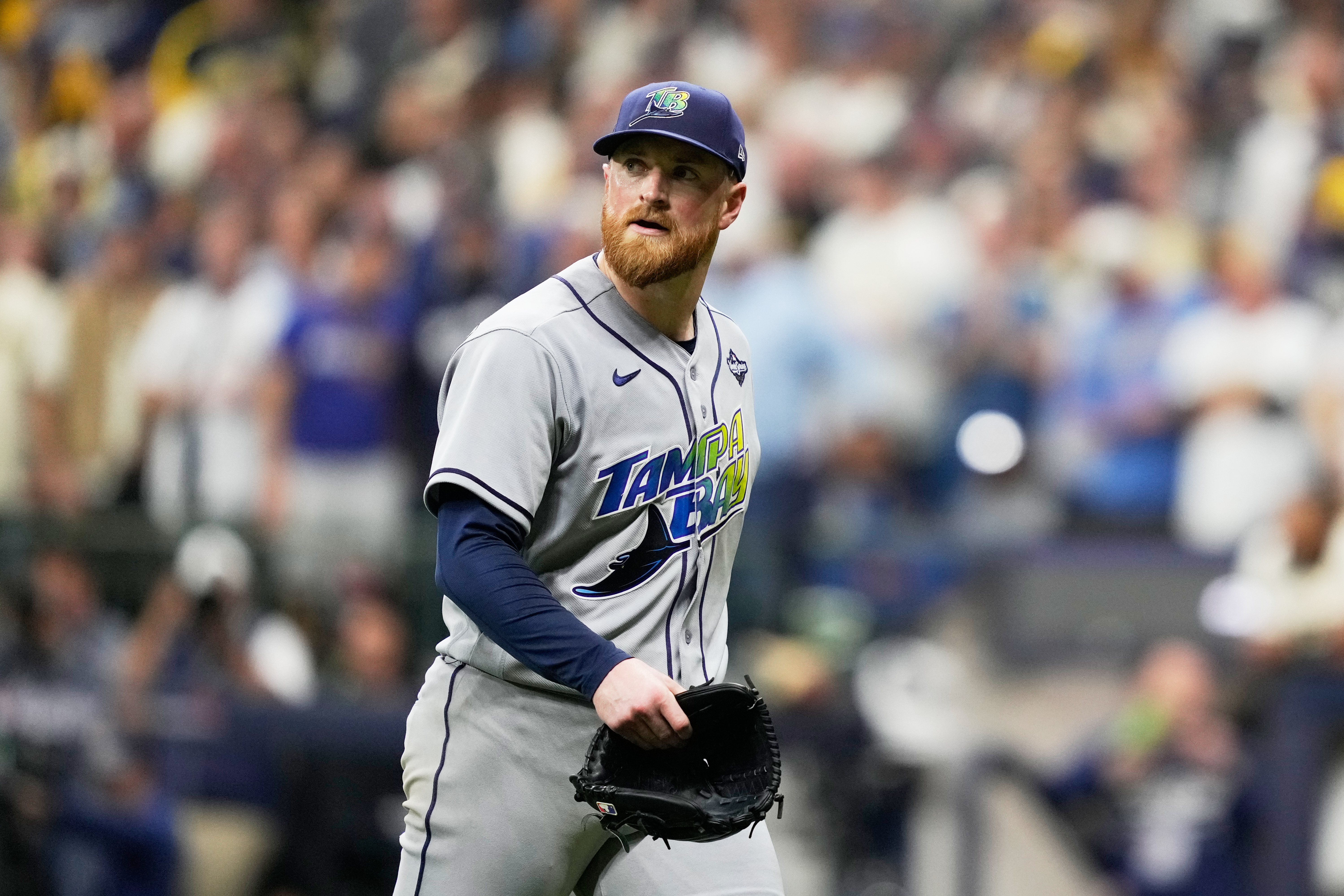 Drew Rasmusssen can't make it through 4th inning as Rays blow 4-0 lead in Game 2 loss to Brewers