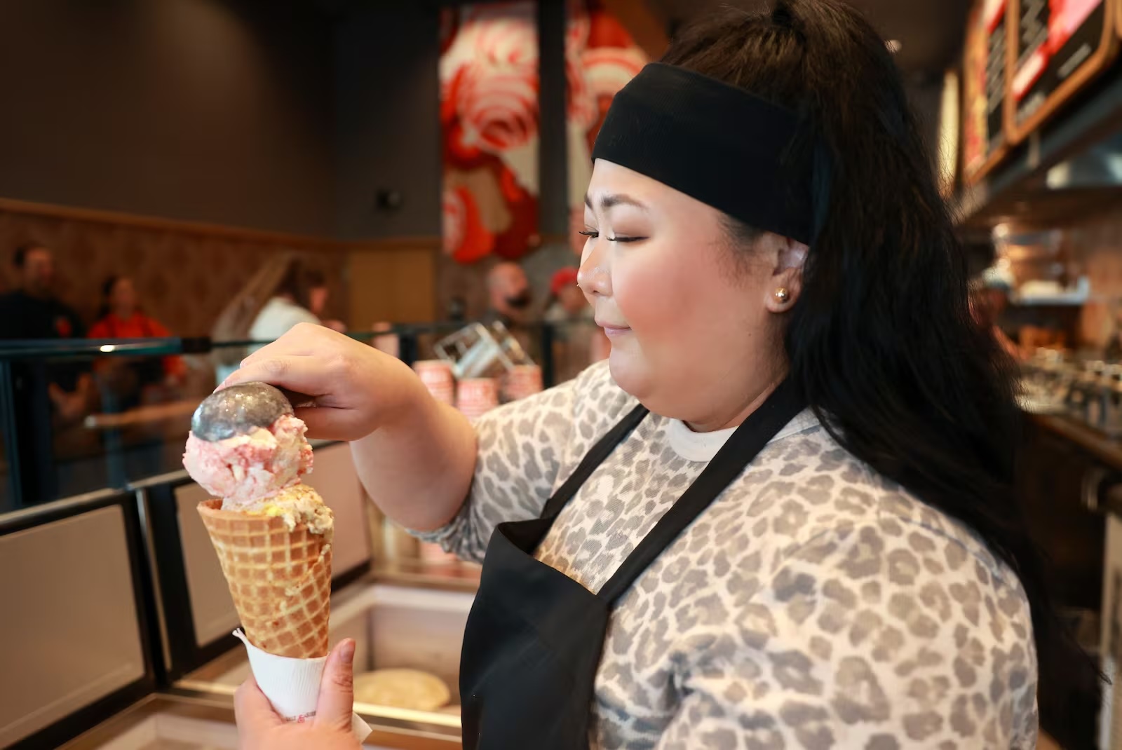 This unique ice cream shop just had its busiest opening yet. Can you guess where?