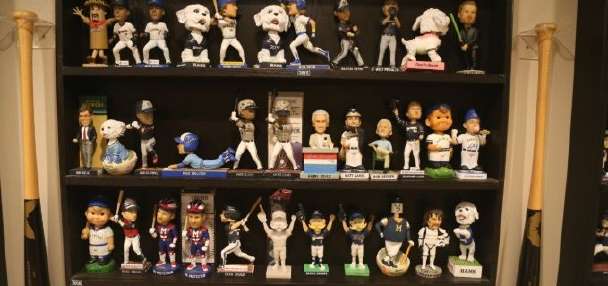A Brewers fan has collected all 330 stadium bobblehead giveaways. 326 are autographed