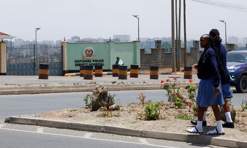 Students walk near the National Police Service Hospital, one of the hospitals housing a unit for Ebola isolation and treatment, in Nairobi, Kenya, October 21, 2026.