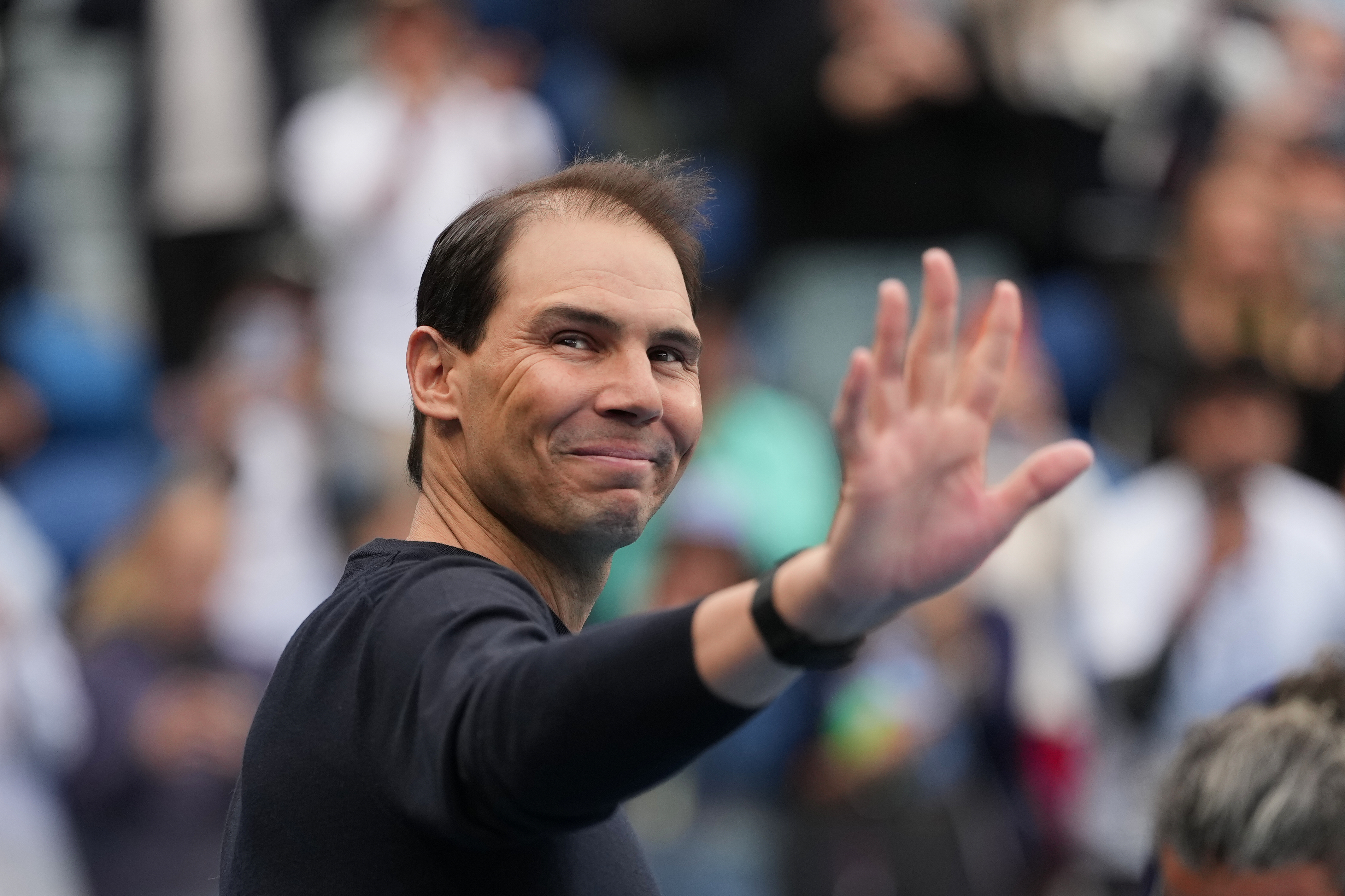 FILE - Former Australian Open champion Rafael Nadal of Spain at an event ahead of the men's singles final at the Australian Open tennis championship in Melbourne, Australia, Sunday, Feb. 1, 2026. 