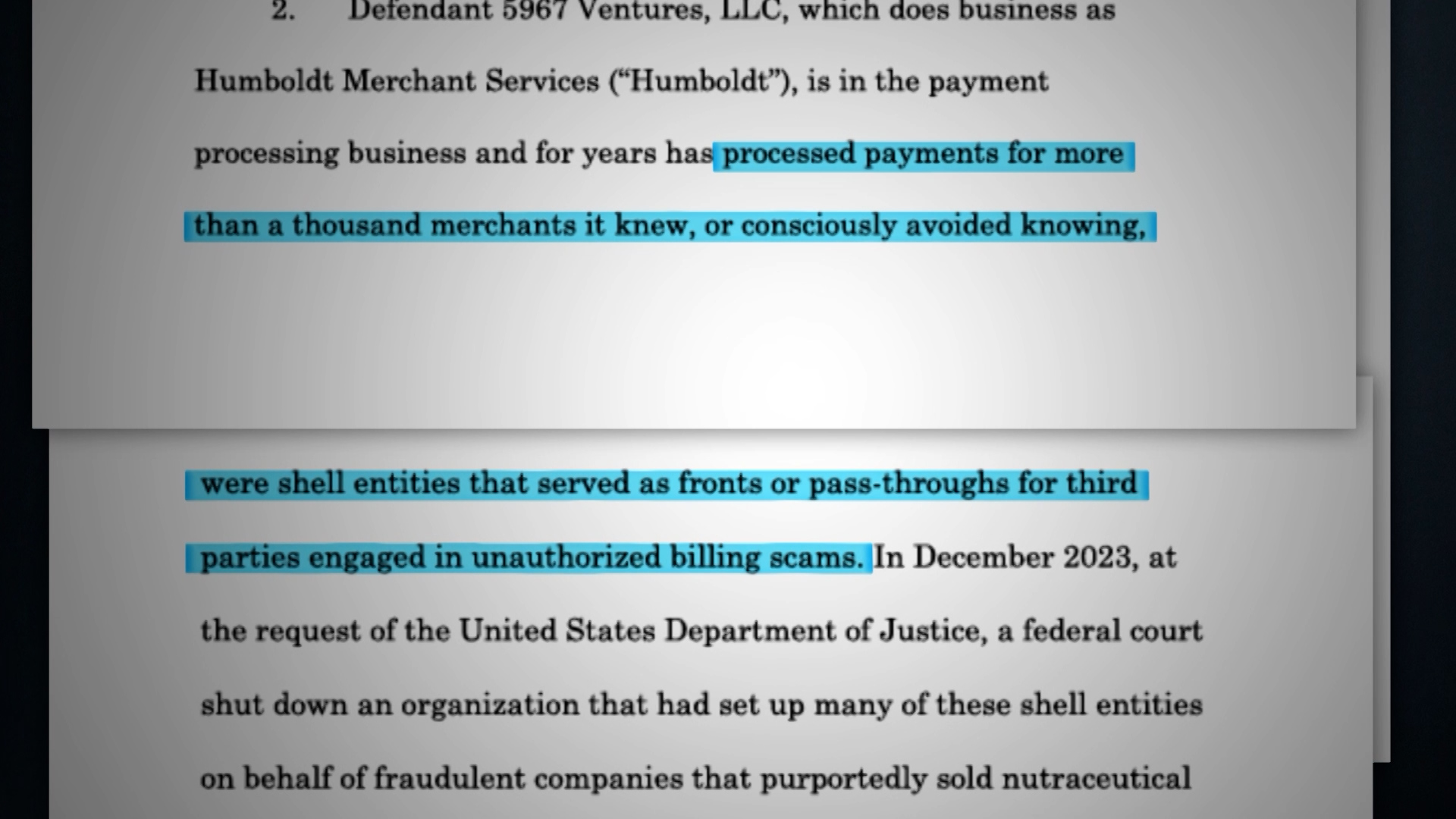 A Federal Trade Commission complaint alleges that a credit card processor processed payments for more than 1,000 merchants it knew, or consciously avoided knowing, were fronts for unauthorized billing scams.
