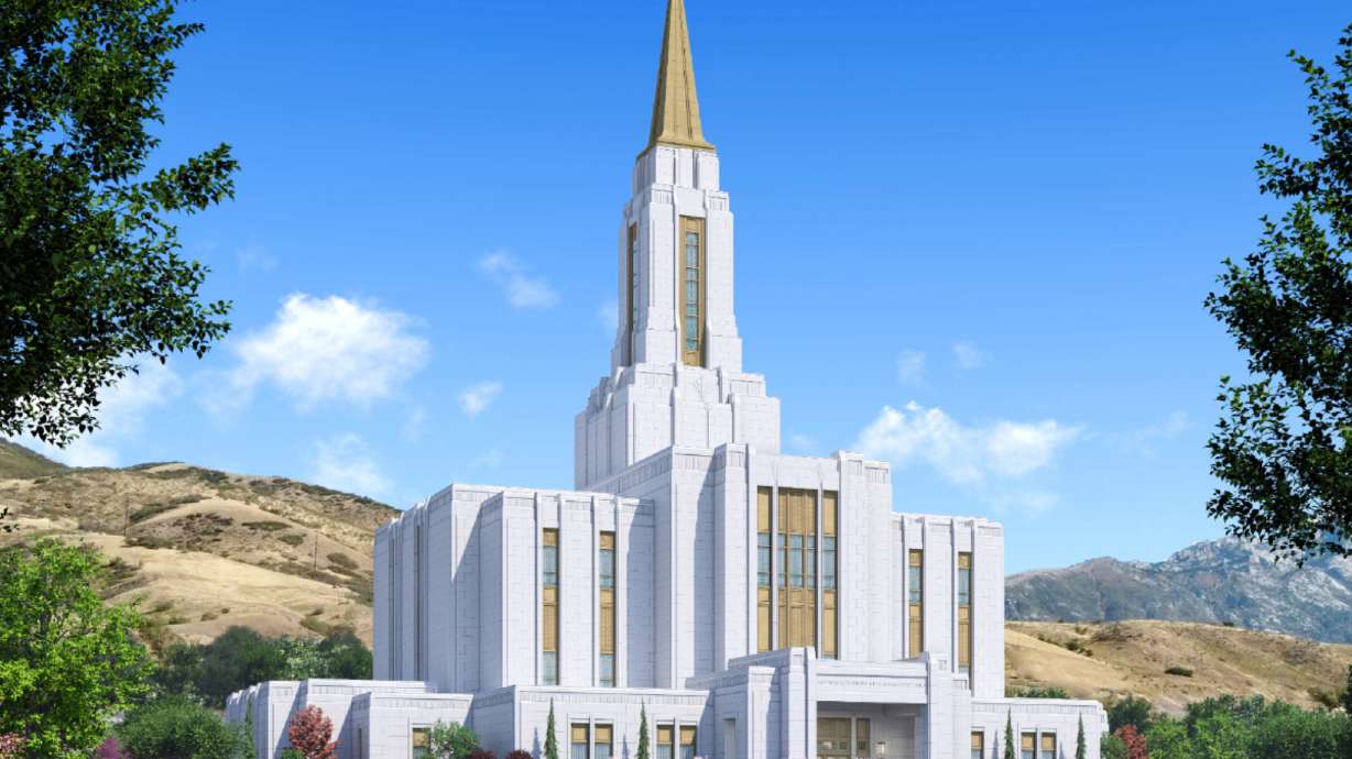 A rendering of the Lehi Utah Temple. The church announced Monday that a groundbreaking ceremony for the temple will be on Dec. 5.