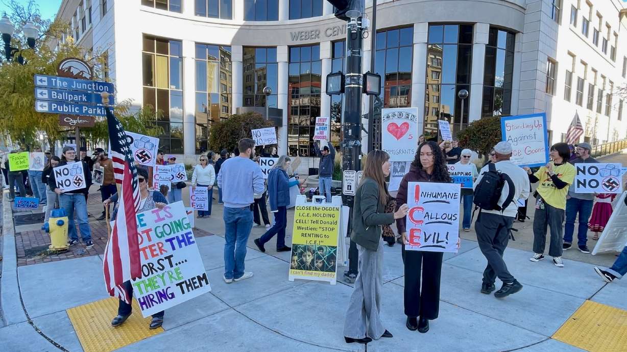 One of two immigrants detained by Weber County authorities, the latest local flashpoint in the immigration debate, has been released. Protestors gathered Saturday in Ogden to protest the detention of Javiera Galvez, since released, and Pablo Oyarce.