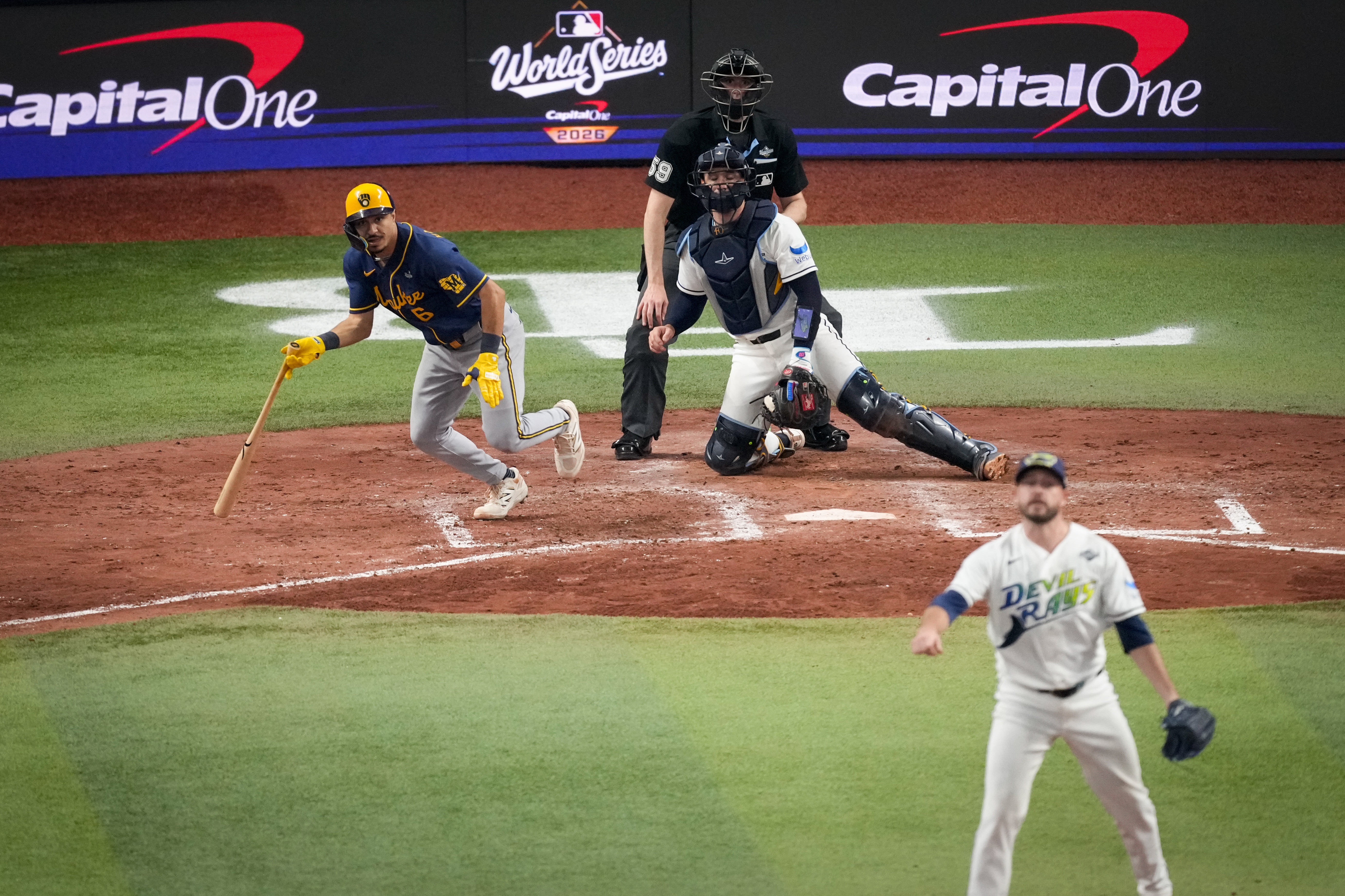 Brewers rout the Rays 10-1 to move within a win of their first World Series title