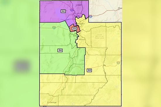 Third District Judge Dianna Gibson picked this map drawn by plaintiffs in the redistricting lawsuit challenging Utah’s 2021 congressional district map to be used for the state’s 2026 elections.