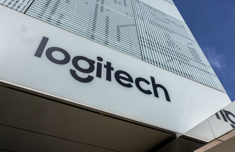 FILE PHOTO: A view of the Logitech logo on a building at the EPFL Innovation Park in Ecublens near Lausanne, Switzerland, April 30, 2024.