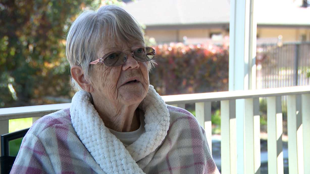 Kay Larsen, who has lived at Shady Acres mobile home park for 30 years, is pictured on Tuesday.