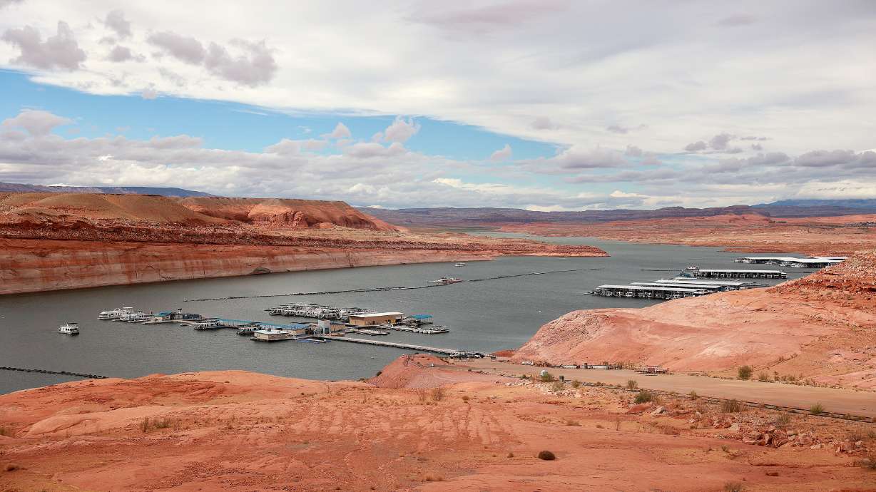 The Bullfrog Marina boat rentals and fuel dock were relocated to Halls Marina in response to low water levels in Lake Powell. The reservoir has gained more than 10 feet in elevation over the past month, but is still just 23% full.