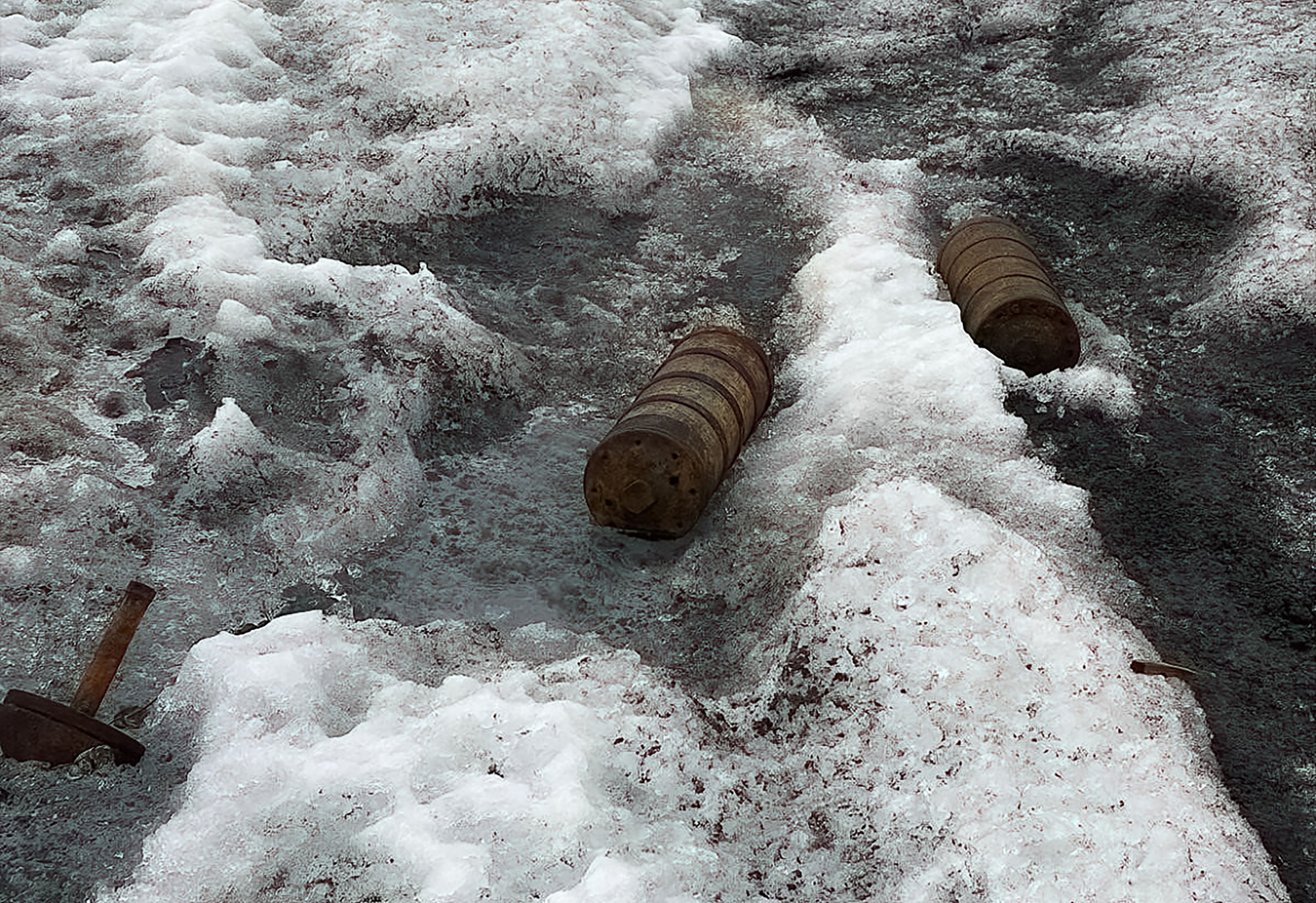 The munitions had been buried by snow for more than 100 years.