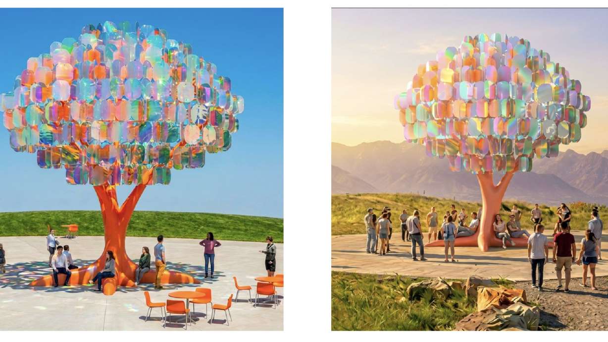 A rendering of Matthew Mazzotta's planned art piece for Glendale Regional Park. The Salt Lake City Arts Council announced the piece on Wednesday, which is slated to be installed by 2029.