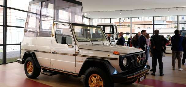 Popemobile exhibition unveiled at the Vatican featuring the vehicle used since 1930